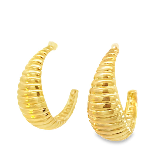 John Hardy 18K Yellow Gold Sculpted Hoop Earrings