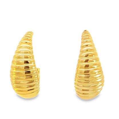 John Hardy 18K Yellow Gold Sculpted Hoop Earrings
