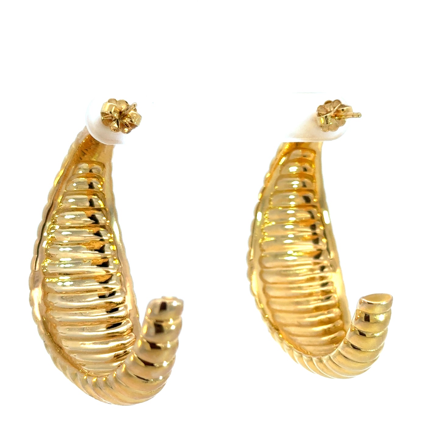 John Hardy 18K Yellow Gold Sculpted Hoop Earrings