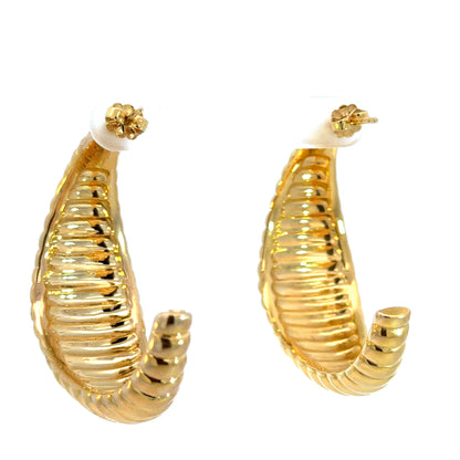 John Hardy 18K Yellow Gold Sculpted Hoop Earrings