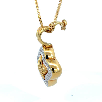 David Yurman 18K Yellow Gold & Diamond Quatrefoil Enhancer Pendant