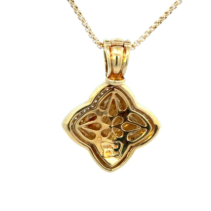 David Yurman 18K Yellow Gold & Diamond Quatrefoil Enhancer Pendant