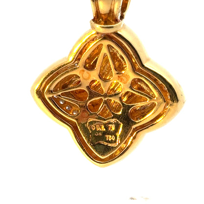 David Yurman 18K Yellow Gold & Diamond Quatrefoil Enhancer Pendant