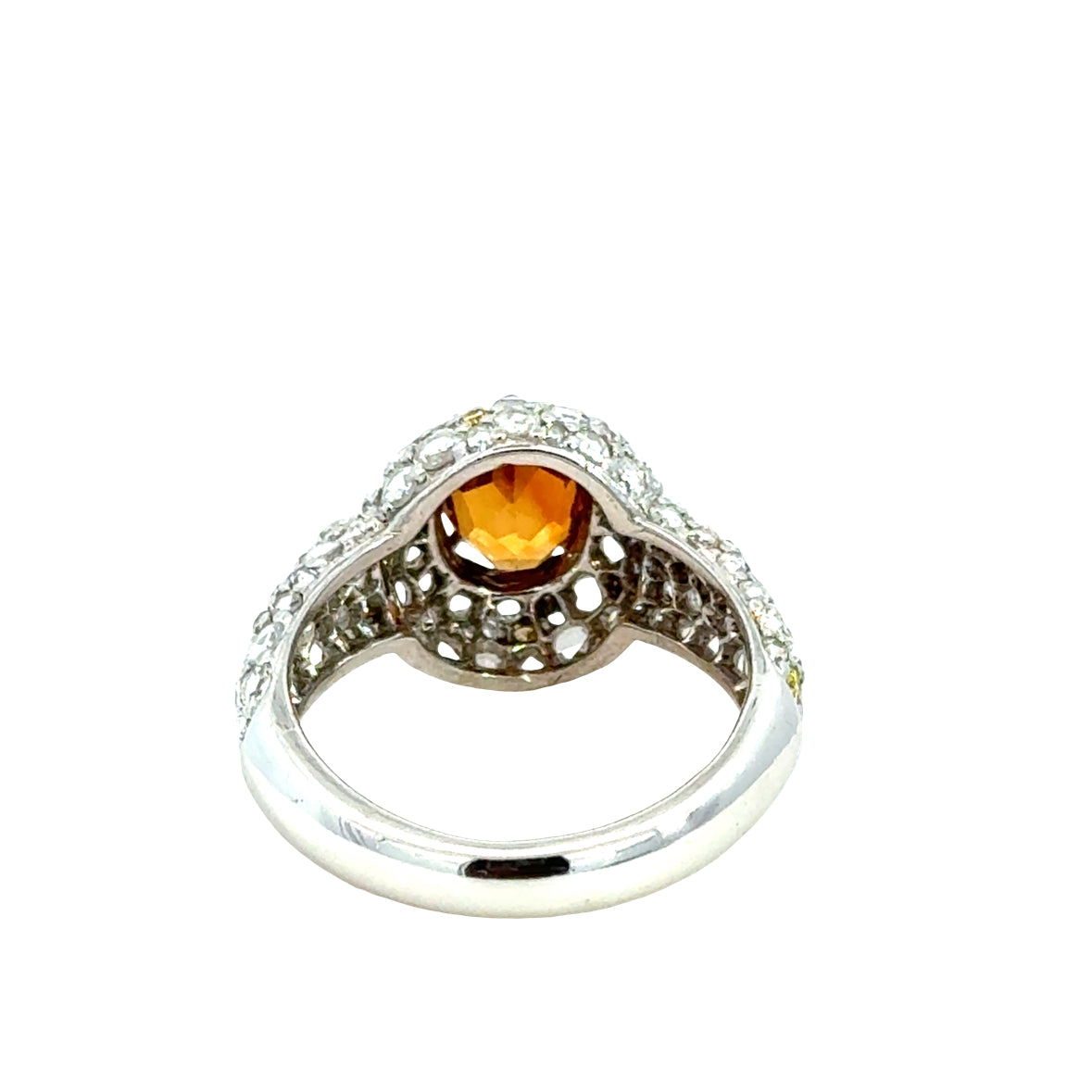 John Hardy 18K White Gold Spessartite Garnet & Diamond Ring