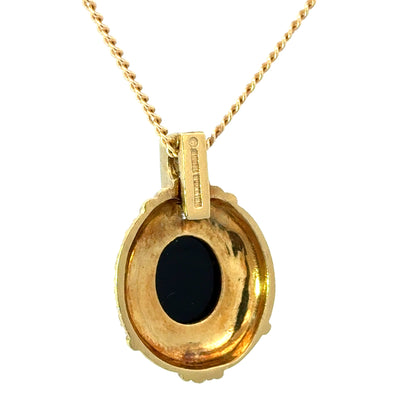 Judith Ripka 18K Yellow Gold Carved Onyx Pendant with Diamond Accents