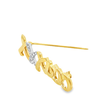 Tiffany & Co. Paloma Picasso Diamond “XO” Brooch – 18K Gold