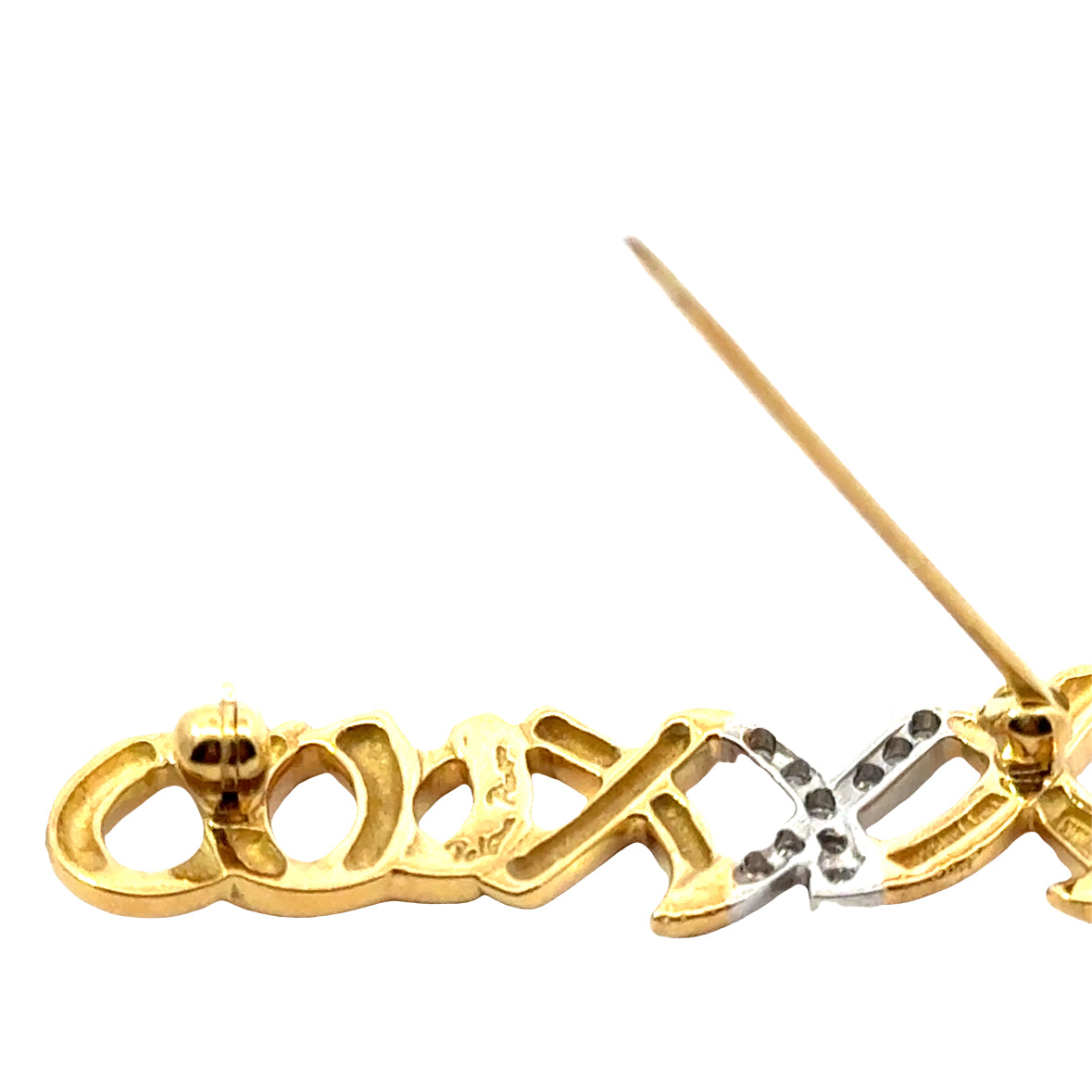 Tiffany & Co. Paloma Picasso Diamond “XO” Brooch – 18K Gold