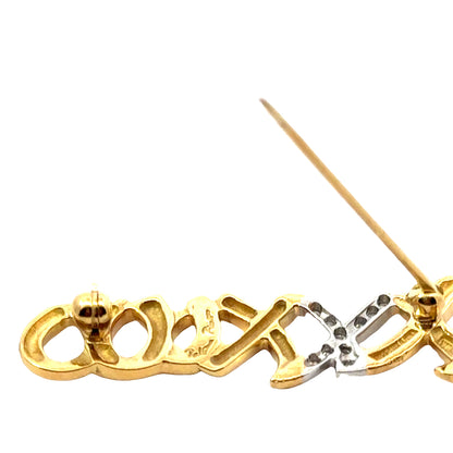 Tiffany & Co. Paloma Picasso Diamond “XO” Brooch – 18K Gold