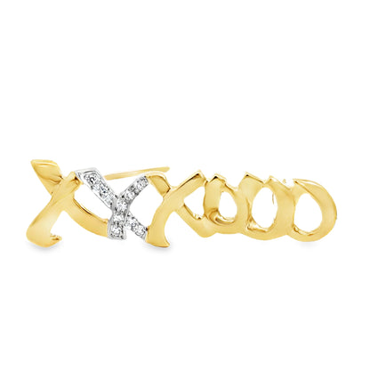 Tiffany & Co. Paloma Picasso Diamond “XO” Brooch – 18K Gold