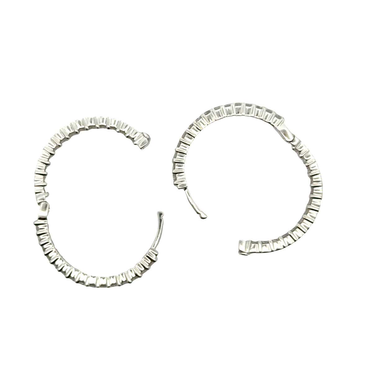 Roberto Coin The Perfect Diamond Hoop Earrings – 18K White Gold