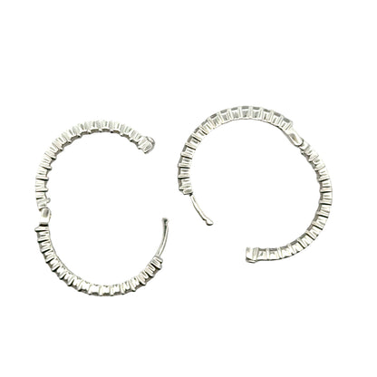 Roberto Coin The Perfect Diamond Hoop Earrings – 18K White Gold