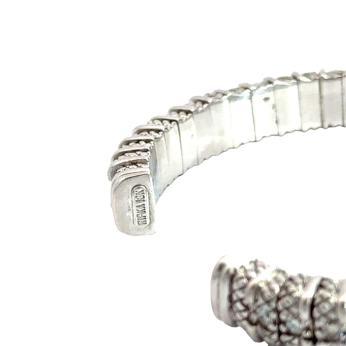 18K White Gold Judith Ripka Signature Diamond Bangle
