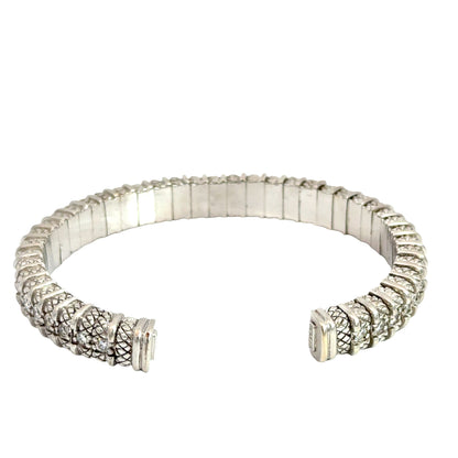 18K White Gold Judith Ripka Signature Diamond Bangle