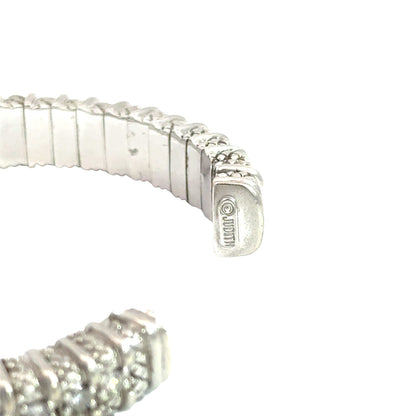 18K White Gold Judith Ripka Signature Diamond Bangle