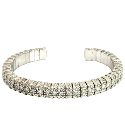 18K White Gold Judith Ripka Signature Diamond Bangle
