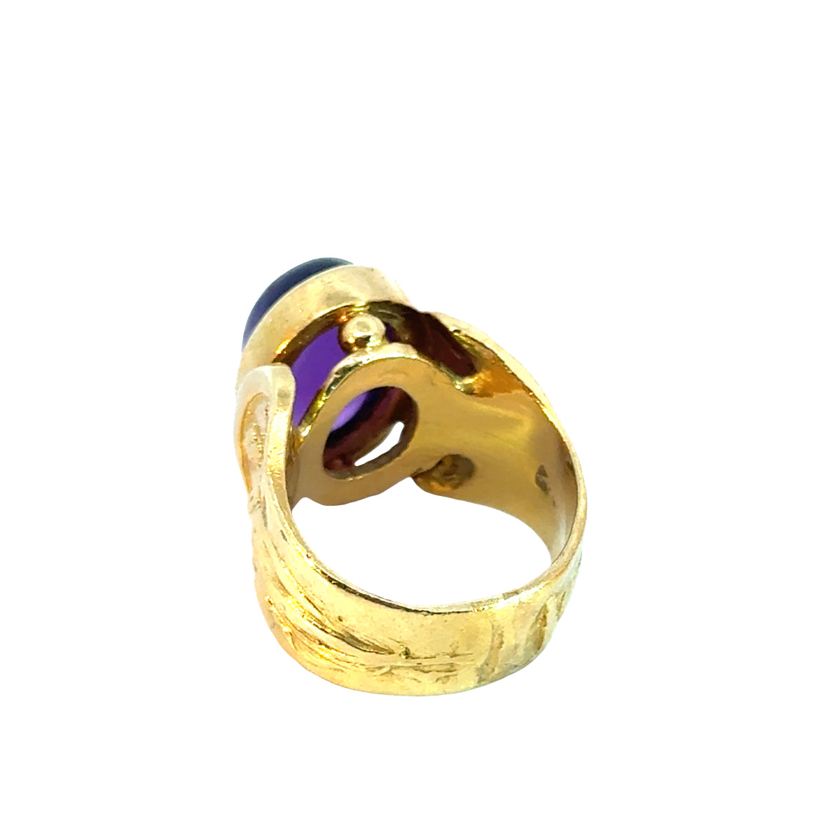 Athena 18K Yellow Gold Ring with Amethyst & Mythological Figures
