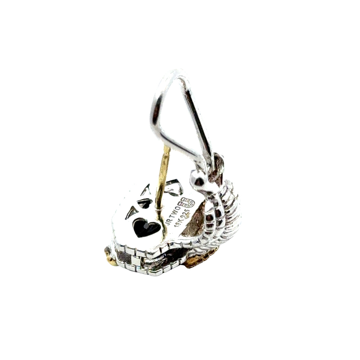 Judith Ripka Sterling & 18K Gold Black Onyx Diamond Earrings