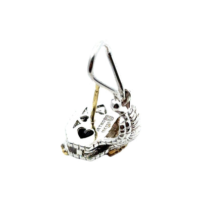 Judith Ripka Sterling & 18K Gold Black Onyx Diamond Earrings