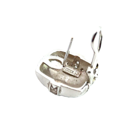 18K White Gold Judith Ripka Basket-Weave Diamond Earrings