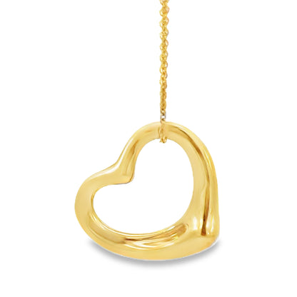 Tiffany & Co. Elsa Peretti Open Heart Pendant Necklace – 18K Yellow Gold (Medium)