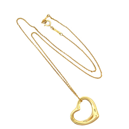 Tiffany & Co. Elsa Peretti Open Heart Pendant Necklace – 18K Yellow Gold (Medium)