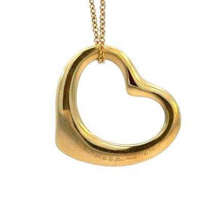 Tiffany & Co. Elsa Peretti Open Heart Pendant Necklace – 18K Yellow Gold (Medium)