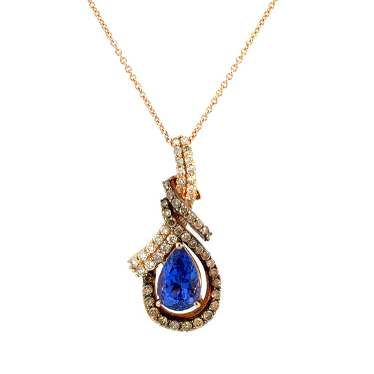 Le Vian 14K Rose Gold Tanzanite & Diamond Pendant Necklace