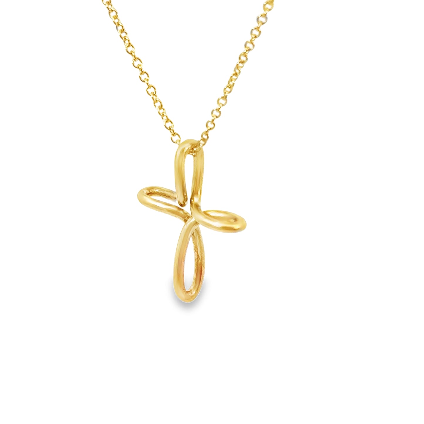 Tiffany & Co. Elsa Peretti Cross Pendant Necklace – 18K Yellow Gold, 16”