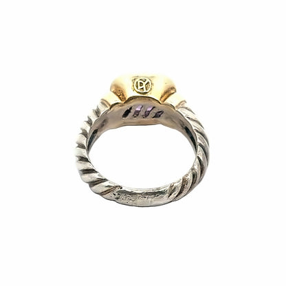 David Yurman 14K Yellow Gold/Silver Amethyst Ring