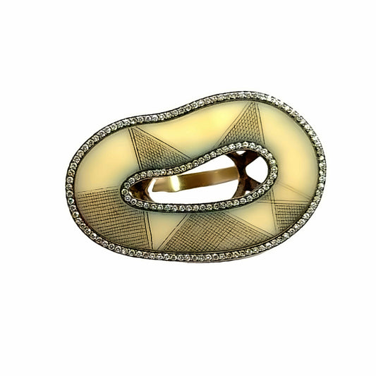 Monique Pean 18K Ivory & Diamond Ring
