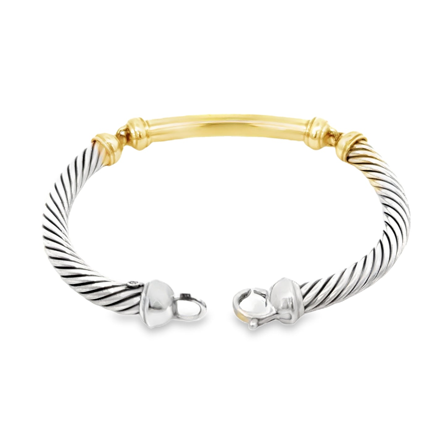 David Yurman Two-Tone & Diamond Hinged Bangle