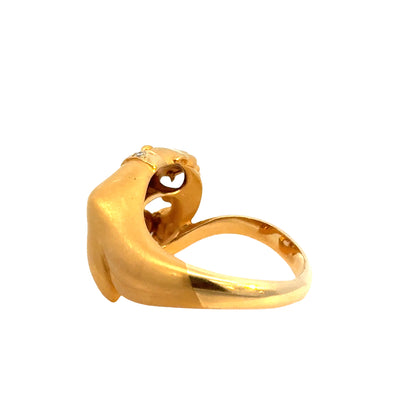 Carrera y Carrera Sculpted Panther Ring, 18K Gold, Diamond & Ruby Accents
