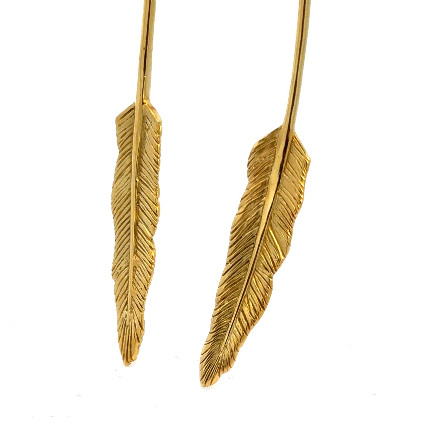 H.Stern 18K Yellow Gold Feather Motif Earrings