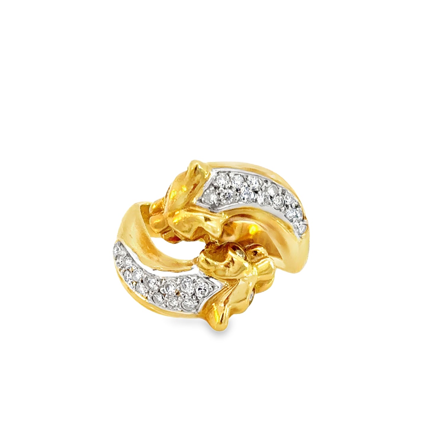 H. Stern 18K Sculpted Feline Diamond Wrap Ring
