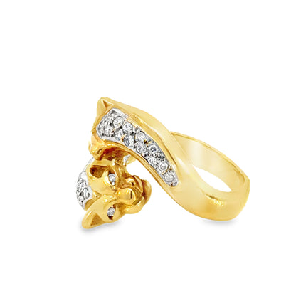 H. Stern 18K Sculpted Feline Diamond Wrap Ring