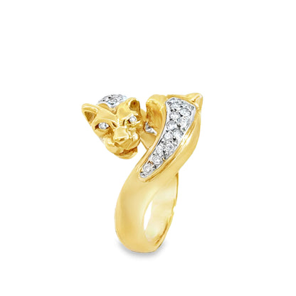 H. Stern 18K Sculpted Feline Diamond Wrap Ring