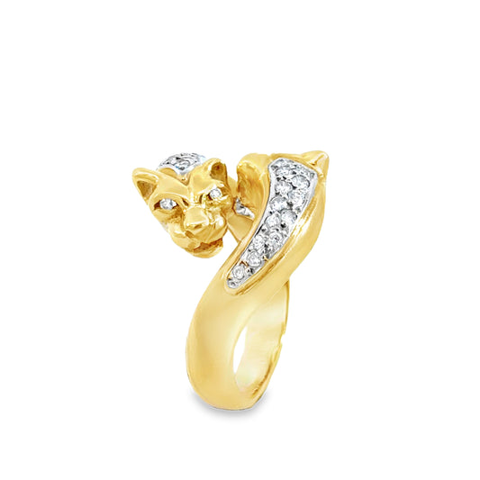 H. Stern 18K Sculpted Feline Diamond Wrap Ring