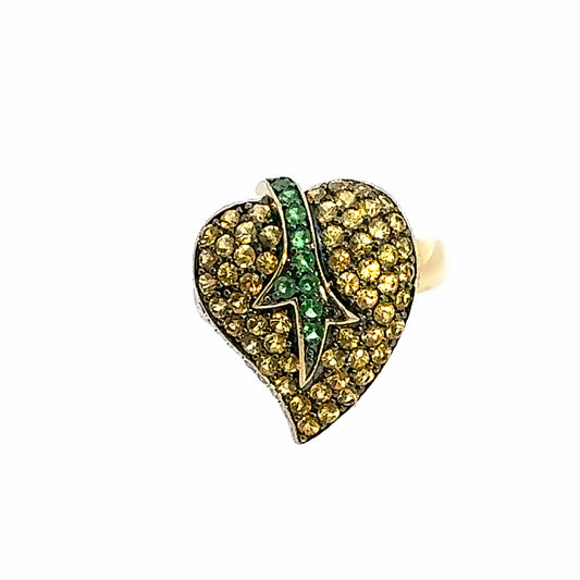 Le Vian 14K Yellow Gold Emerald, Yellow & White Diamond Leaf Ring