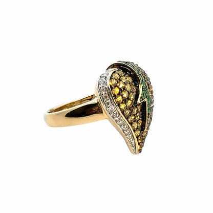 Le Vian 14K Yellow Gold Emerald, Yellow & White Diamond Leaf Ring