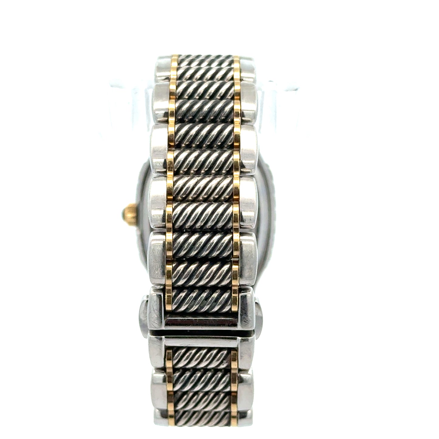 David Yurman Stainless Steel, Sterling Silver & 18K Yellow Gold Diamond Bezel Watch – Mother-of-Pearl Dial