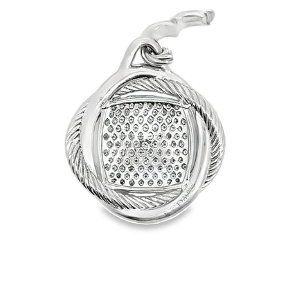 David Yurman Infinity Pendant Necklace Sterling Silver & Diamonds