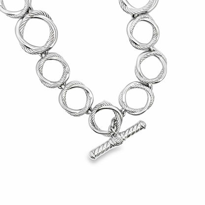 David Yurman Infinity Link Diamond Necklace in Sterling Silver