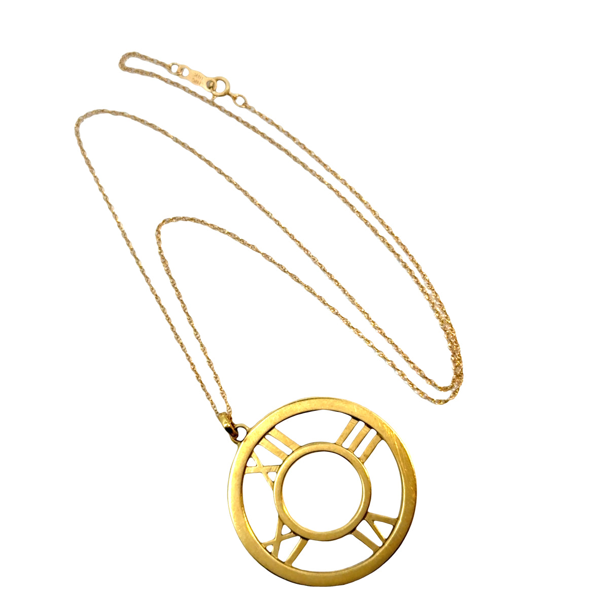 Tiffany & Co. Atlas Collection 18K Gold Medallion Necklace