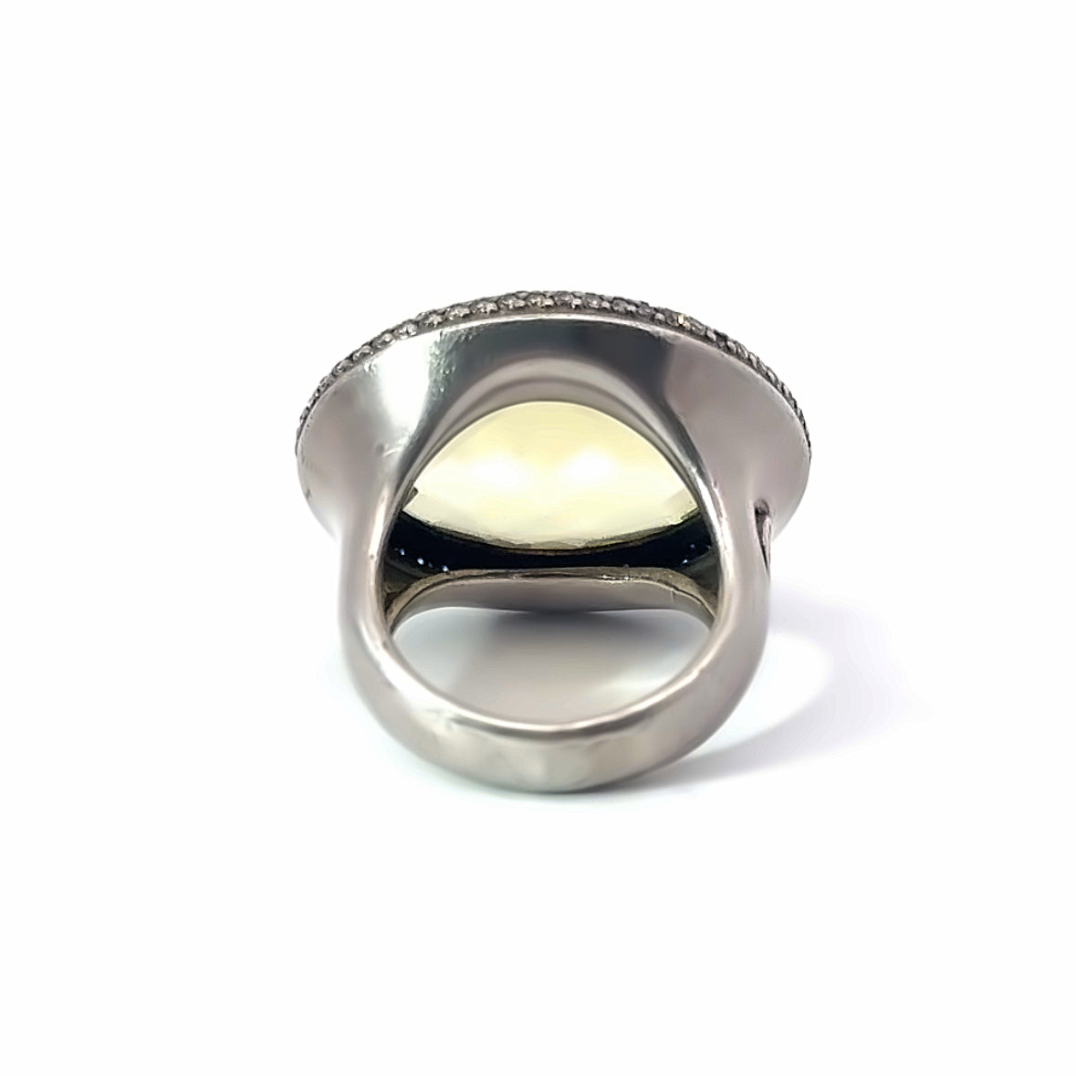 David Yurman Silver Citrine & Diamond Ring