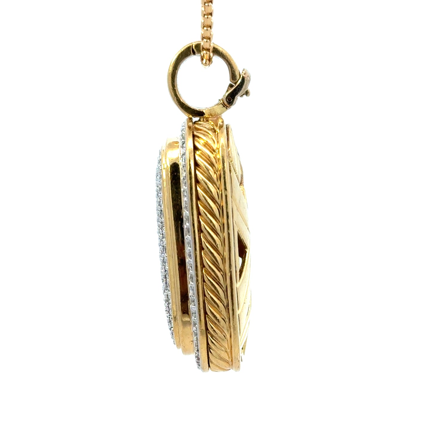 David Yurman Pavé Diamond Albion Pendant, 18K Yellow Gold