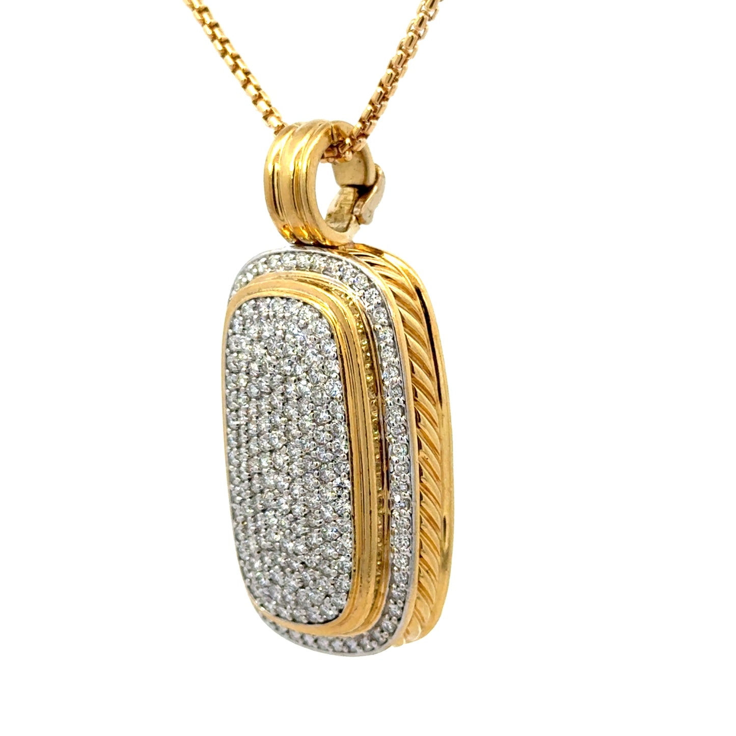 David Yurman Pavé Diamond Albion Pendant, 18K Yellow Gold
