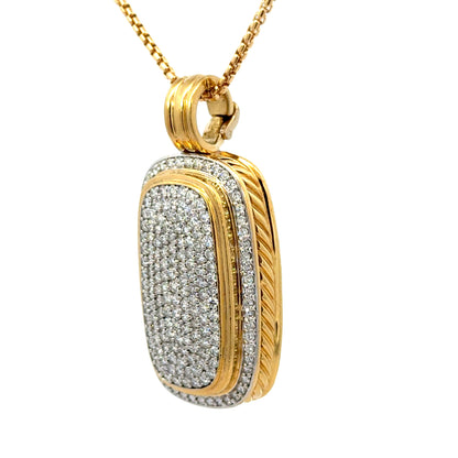 David Yurman Pavé Diamond Albion Pendant, 18K Yellow Gold