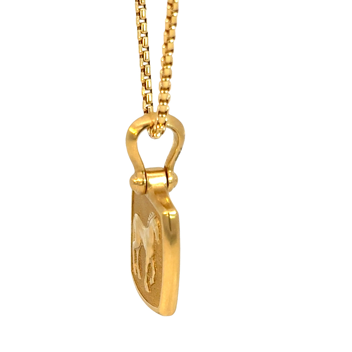 David Yurman 18K Yellow Gold Horse Medallion Pendant & 22” Chain