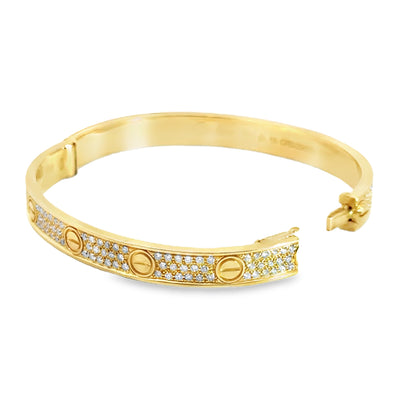 Cartier Love Bracelet 18K Yellow Gold & Pave Diamonds