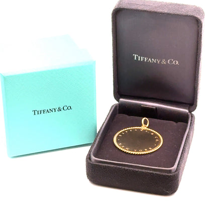 Tiffany & Co. T 18K Rose Gold Round Charm Pendant